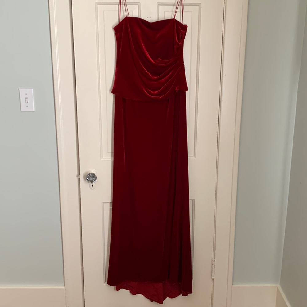 Red velvet gown. Vintage early 2000s